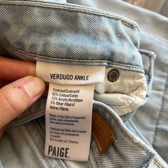 PAIGE Sz24 TRANSCEND VERDUGO ANKLE MIDRISE SKINNY MAYAN PATCH - Picture 12 of 16